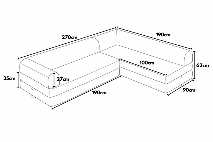 Atelier Del Sofa Legom Eco Corner - Sofá-Cama Esquinero Antracita